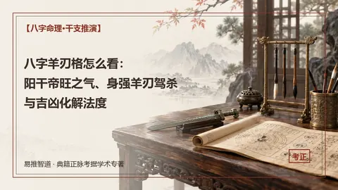 八字羊刃格怎么看：阳干帝旺之气、身强羊刃驾杀与吉凶化解法度
