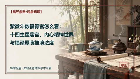 紫微斗数福德宫怎么看：十四主星落宫、内心精神世界与福泽厚薄推演法度